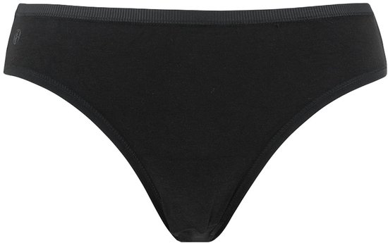 Zwarte bamboe slip met subtiele ribbelband.