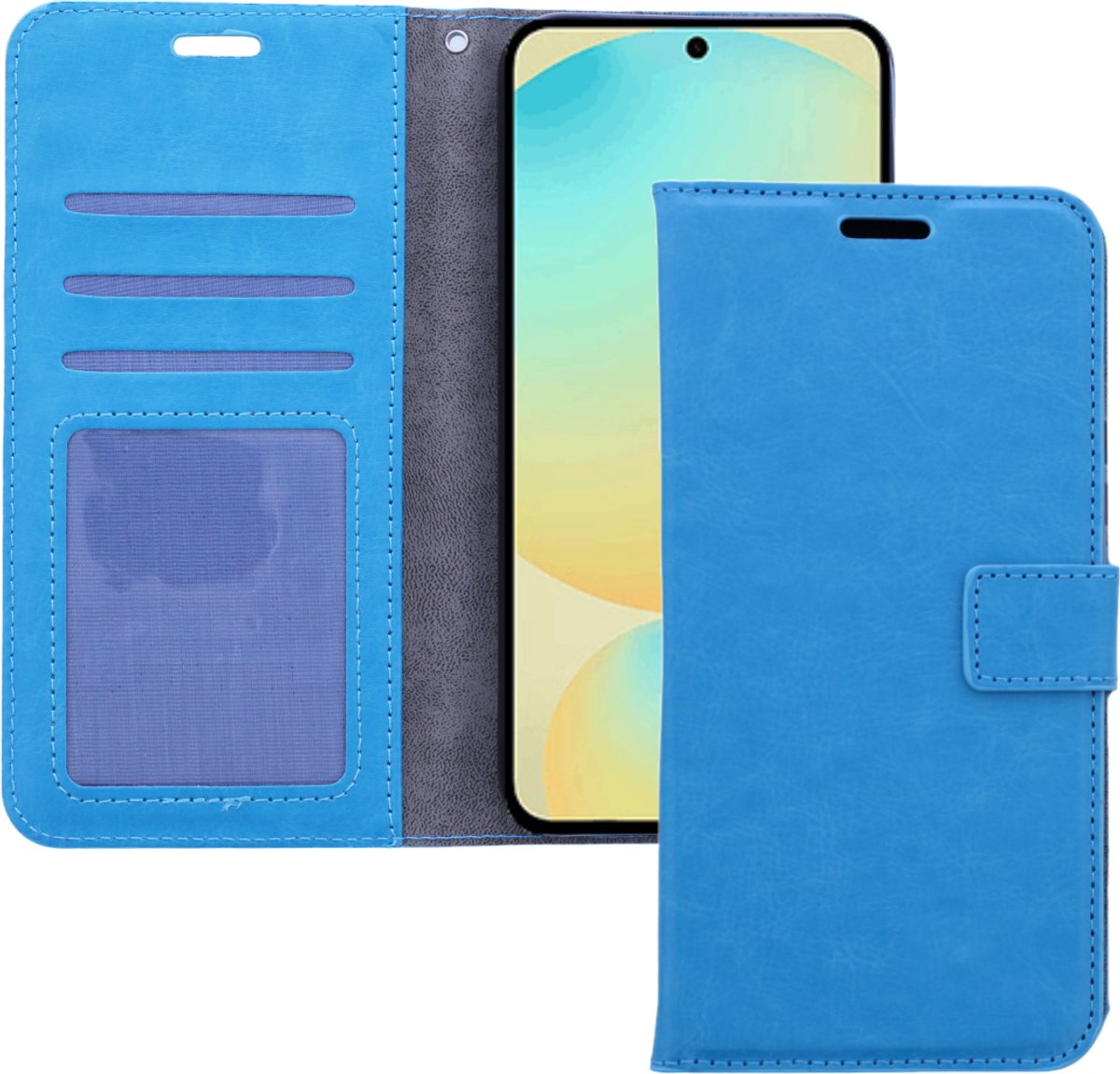 Bookcase Geschikt voor: Samsung Galaxy S25 Turquoise - portemonnee hoesje - ZT Accessoires