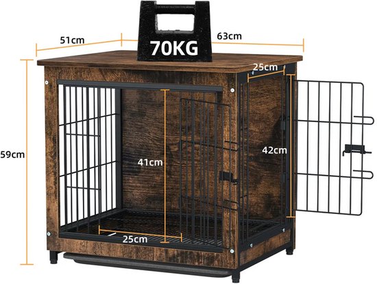 Hondenbench ZWART 2-d l 91x61x66
