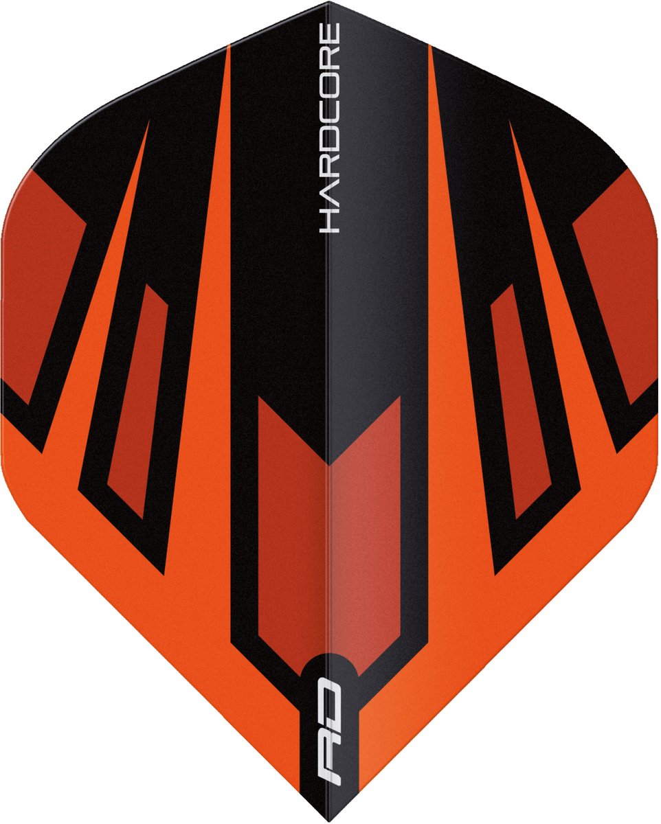 Red Dragon Hardcore Radical Orange & Black Fan - Dart Flights