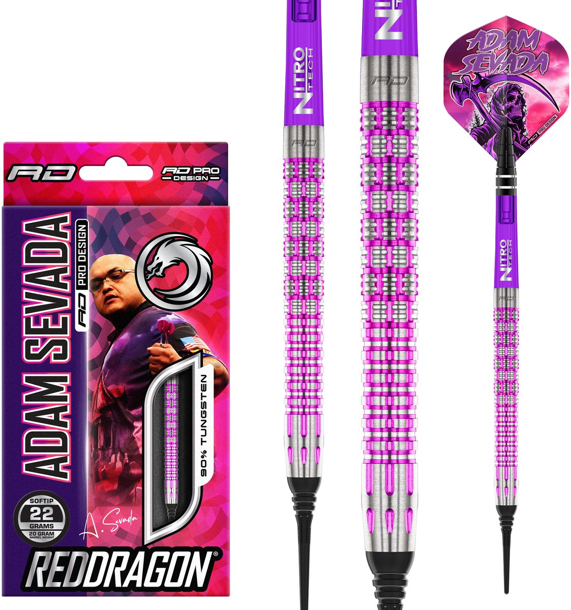Red Dragon Adam Sevada 90% - Soft Tip Darts