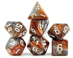 Lapi Toys - Dnd dice - Dnd dobbelstenen - Acryl - Incl. dice bag - Bruin