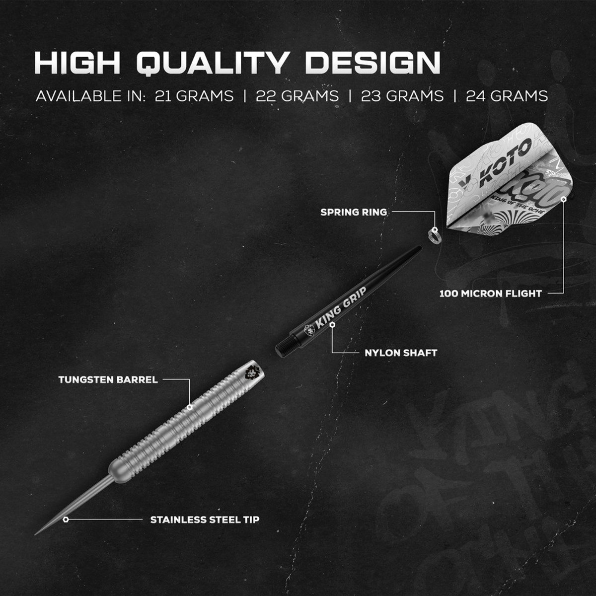 KOTO Knight Natural 80% - Dartpijlen 22 Gram