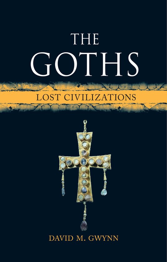 De gouden kruis met stenen en hangertjes, met de titel 'The Goths' bovenaan.