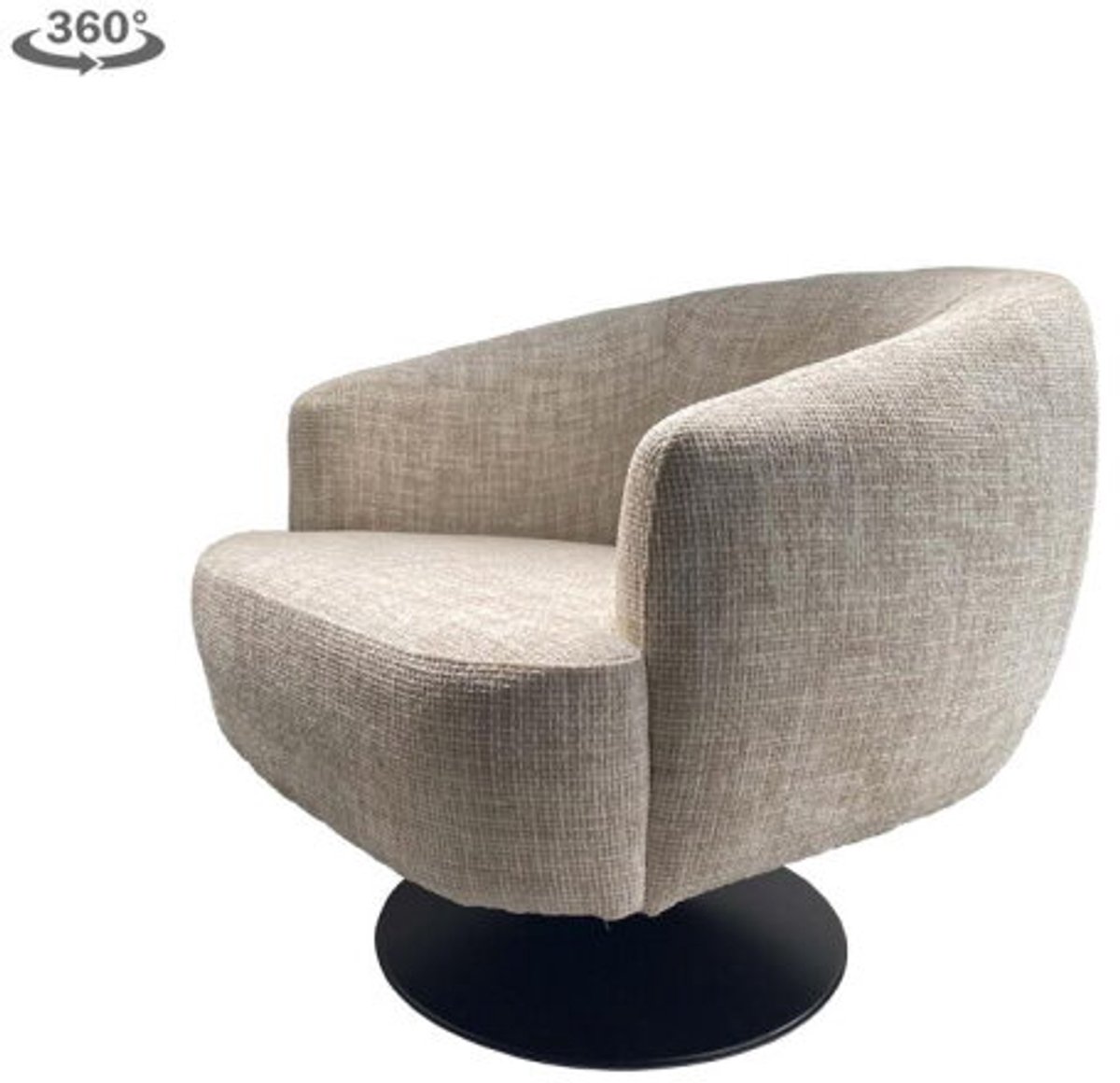 Tower Living Barga Fauteuil - fabric TED 24 off white (draaibaar) Off-white