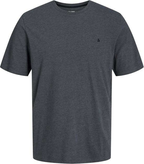 Donkergrijs gemêleerd T-shirt met korte mouwen en een klein geborduurd '&' logo op de borst.