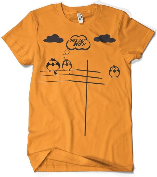 T-shirt Hybris « Il a le Wi-Fi » Orange- XL