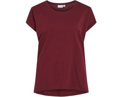 VILA Dun Top Korte Mouw Basis Ronde Hals Shirt met omgeslagen Mouwen Effen VIDREAMERS