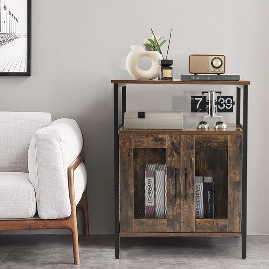 Industriële Barkast Wijnbarkasttafel met Wijnrek en 1 STUCK Glashouder | NL