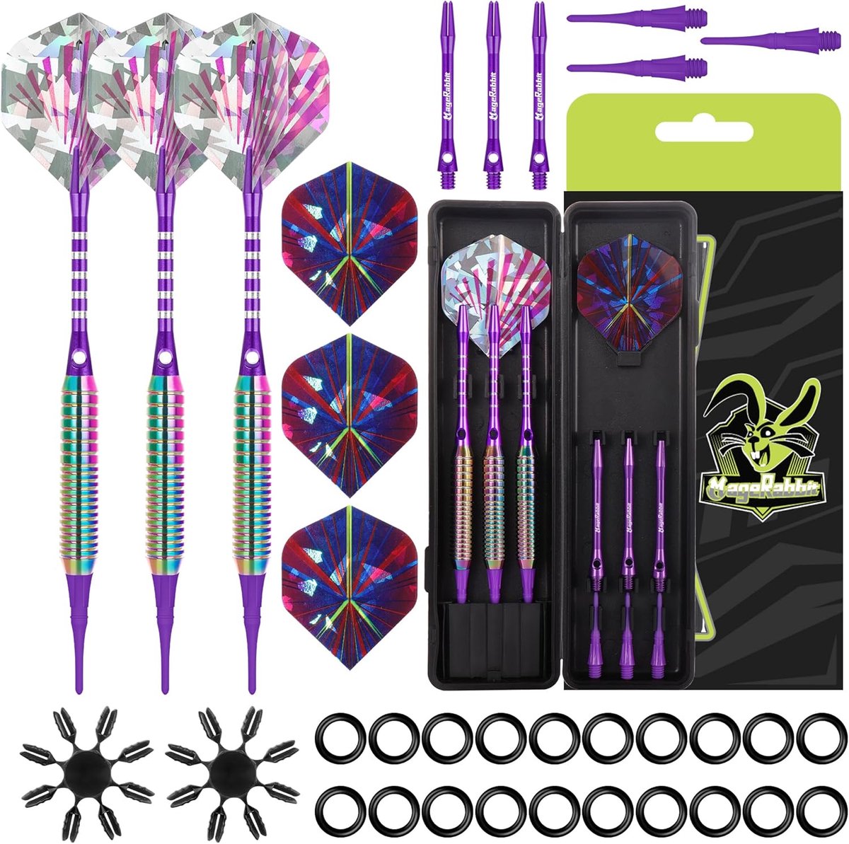 Professionele dartpijlset - Zachte puntendarts - 6 stuks - Aluminium en kunststof