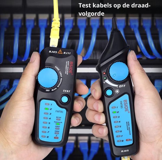 Localisateur de câble - Testeur de câble - Détecteur de câble - Avec éclairage LED - Avec verrouillage Générateur de tonalité - Tracer de câble