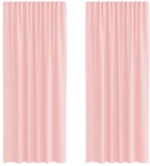 Bol.com vidaXL - Gordijnen - voile - met - roedezakken - 2 - st - roze aanbieding