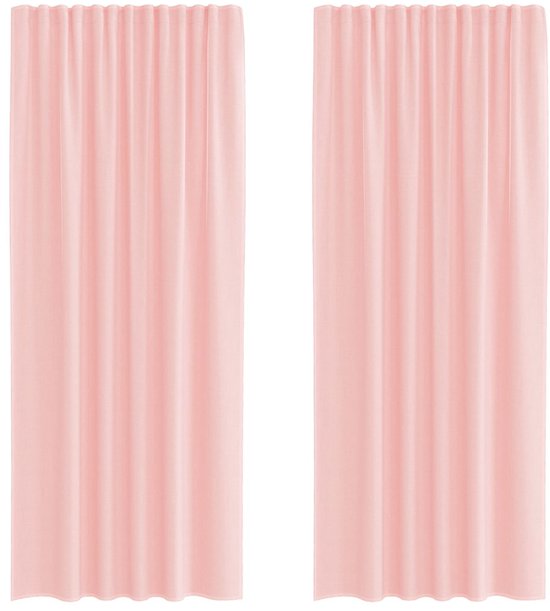 vidaXL - Rideaux - voile - avec - passe-tringle - 2 - pcs - rose