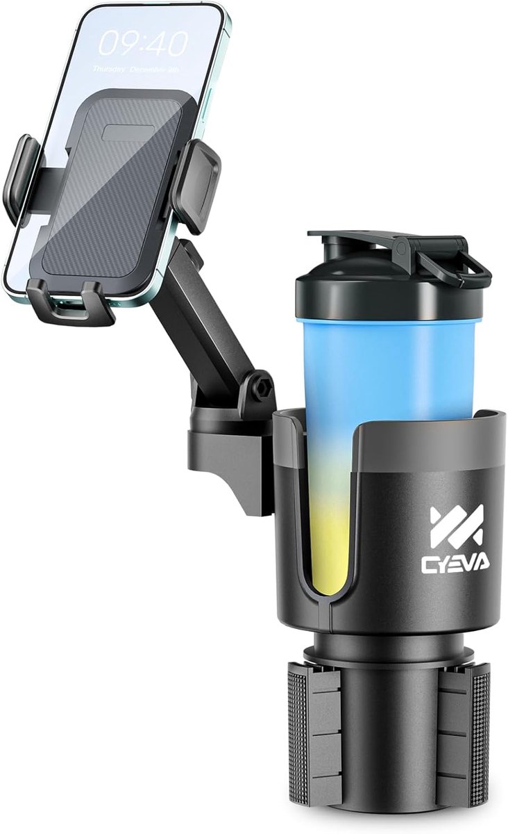 Auto Drankhouder Mobiele Telefoonhouder Multifunctionele 2 in 1 Drankhouder Mobiele Telefoonhouder voor Auto Universele Autohouder Expander 360° Draaibaar