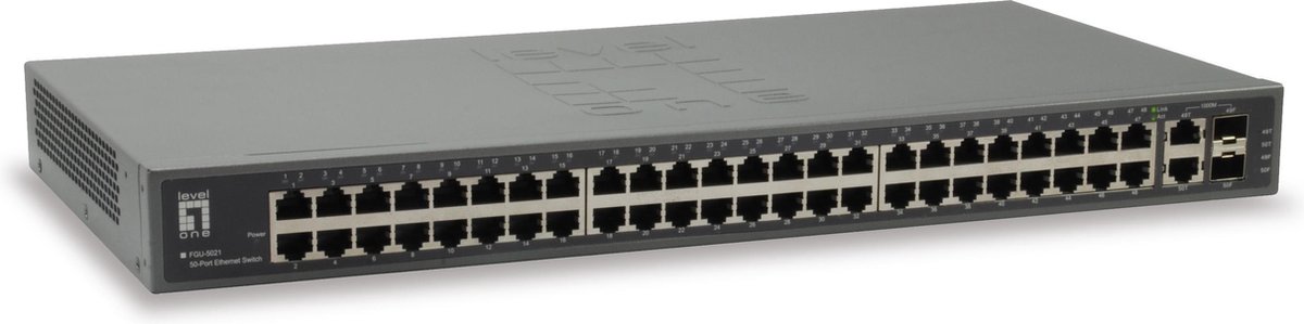 Levelone FGU-5021 Fast Ethernet Switch [50-Port, 2x SFP/RJ45 Combo Gigabit, 13.6 Gbps, Jumbo, Rack]