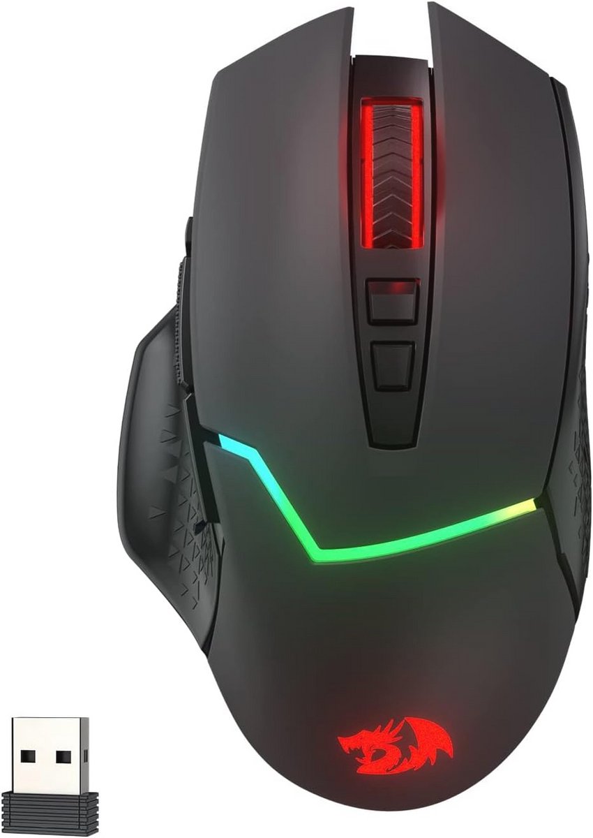 Draadloze Gaming Muis met 8000 DPI en 8 Macro-Toetsen - Ergonomisch Ontwerp voor PC/Mac/Laptop