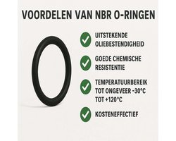 Rubberen O-ring - Afdichtingsring - Ø38 x 32mm x 3mm - 5 stuks -NBR - rubber | afdichting | spoelbak | korfplug | zeef | zeefrubber | rubberring | binnenmaat : 32 mm | buitenmaat : 38 mm
