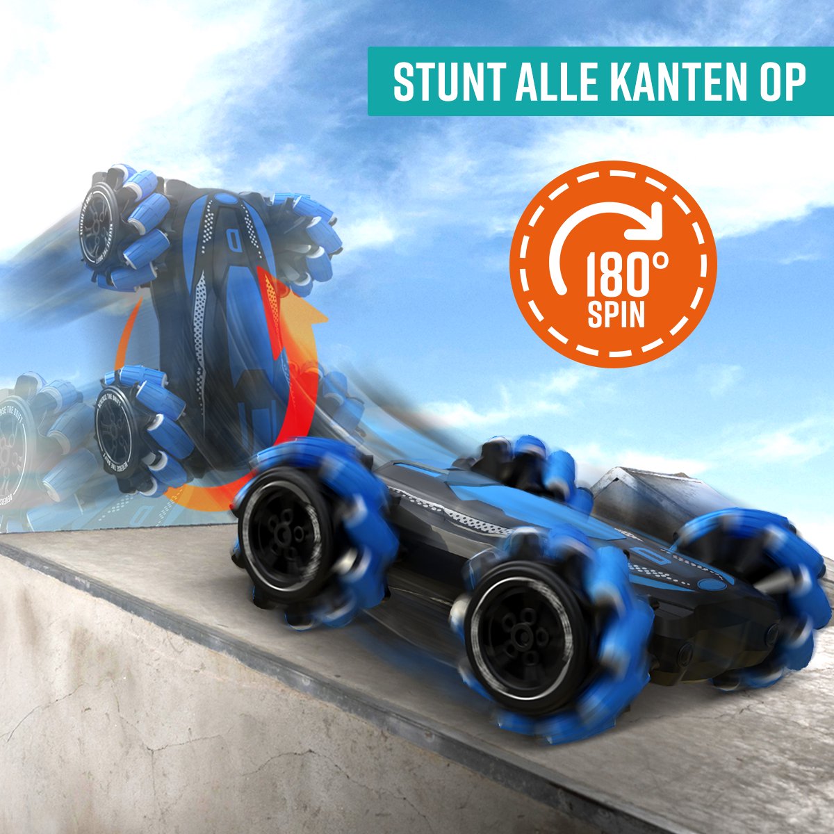 Napi Bestuurbare Auto - RC Stunt Car met 2 Accu’s - Speelgoed Auto voor Jongens - Buitenspeelgoed - Race Autos - Speelgoedauto Buiten - Radiografisch - Slidestorm — afbeelding 7