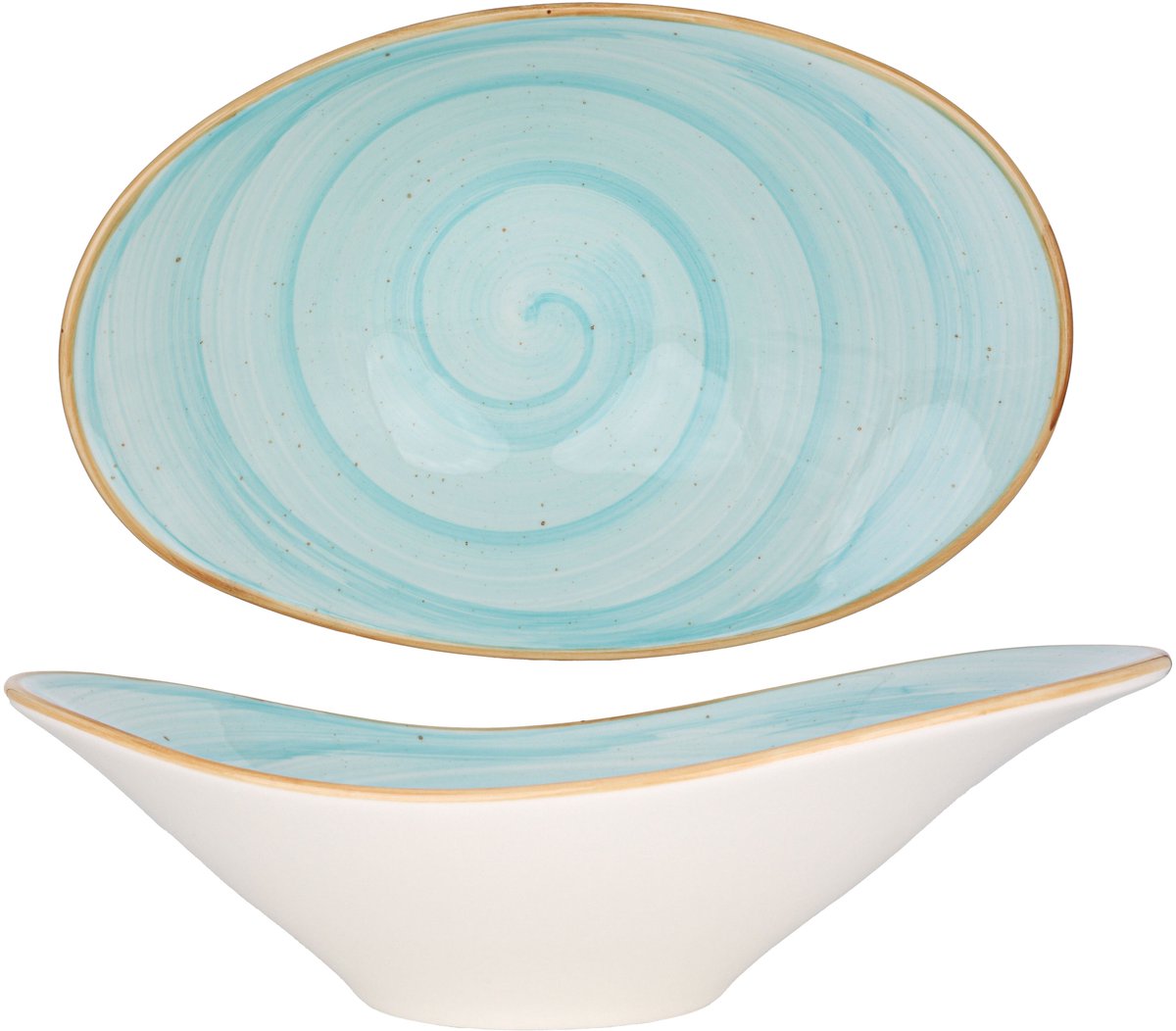 Bonna Serveerschaal - Aqua - Porselein - 27 cm (750cc) - set van 2