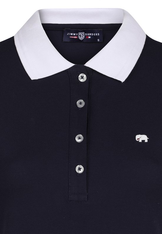 Polo Jimmy Sanders à manches courtes en coton piqué pour femme, bleu marine - M