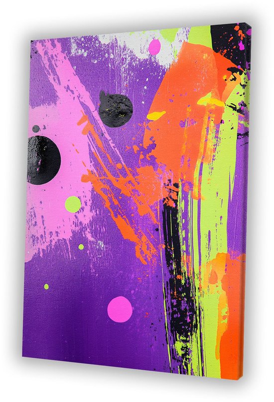 Kleurrijk abstract modern kunstwerk - Kleur schilderijen canvas - Canvas vormen - Street Art - Moderne schilderijen - Kantoor decoratie - canvas 75x100 cm