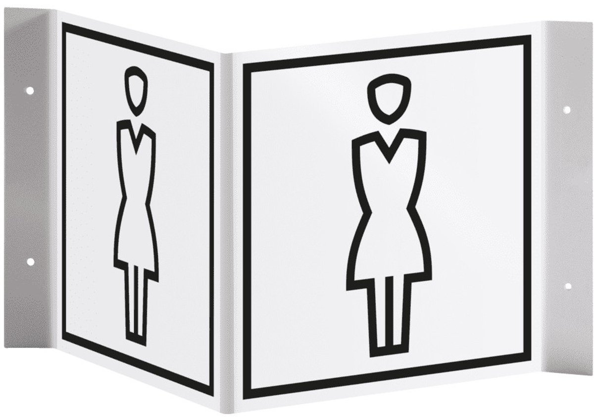 WC dames panorama bord - kunststof - 300 x 150 mm