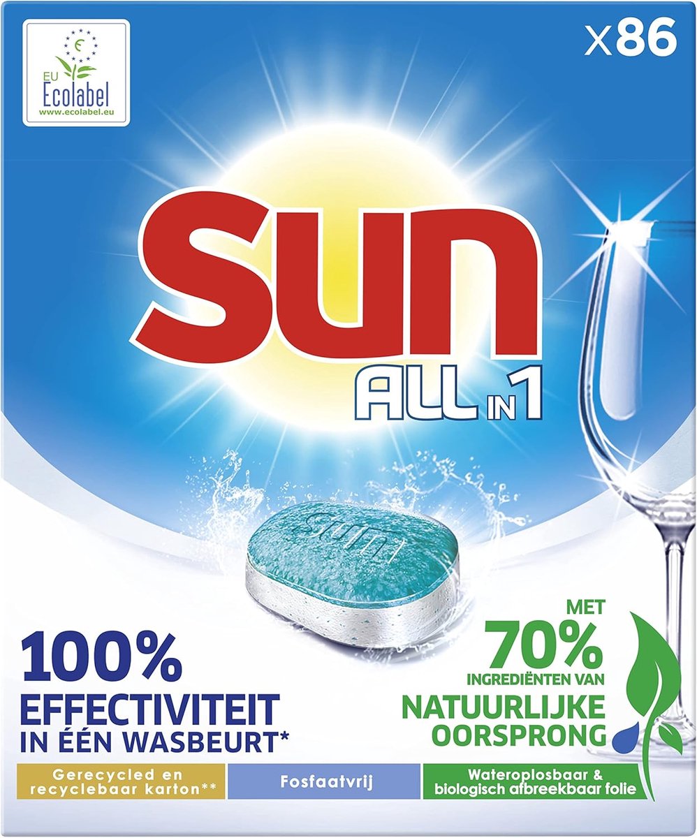 Vaatwastabletten All-in 1 - 86 Stuks voor Hygiënisch Schoon Resultaat