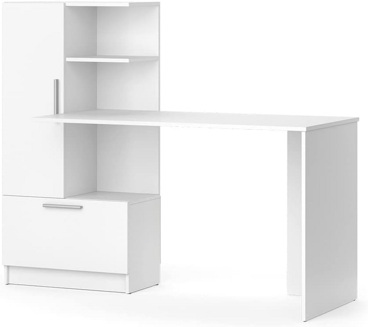 Wit Bureau met Opbergruimte - 150 x 59 cm