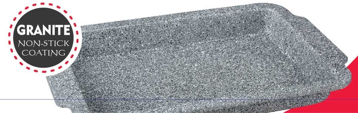 Klausberg KB-7383 - Rechthoekige Bakvorm - Graniet Coating - 40.5x27x4.5 cm - Grijs