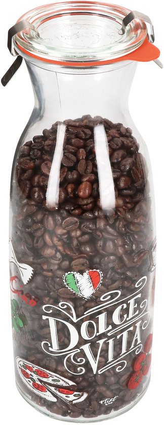 Palermo karaf 1 liter + weckpotdeksel + weckring + klemmen - 806076