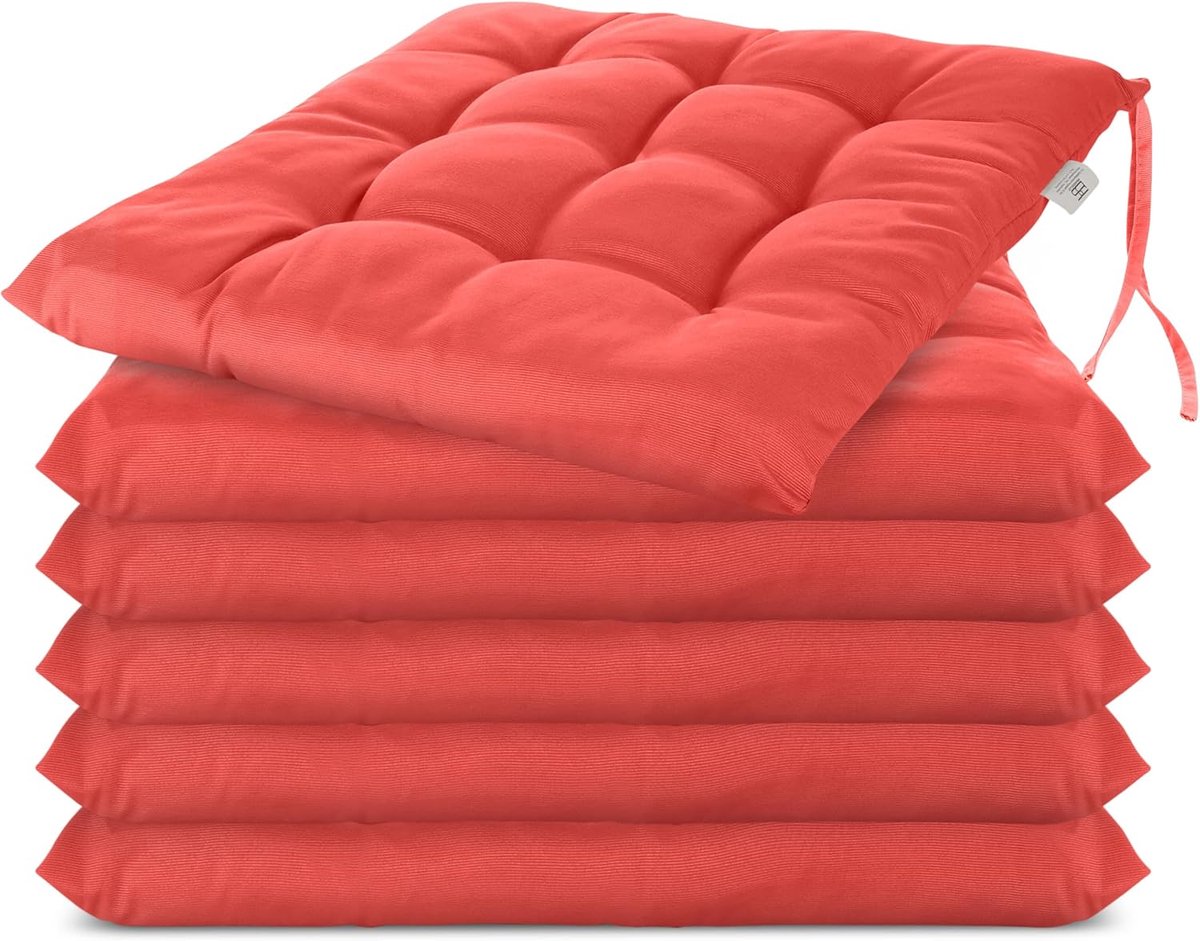 Decoratief Zitkussen Set van 6 - Rood Tuin- en Binnenkussens