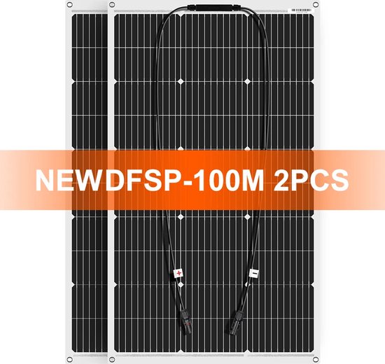 Zonnepanelen - Monokristallijne Zonnepaneel - Draagbaar Zonnepaneel - Flexibele - 200W - 18V - Waterdichte Monokristallijne Zonnepaneel Camping RV Thuis Opladen 12V