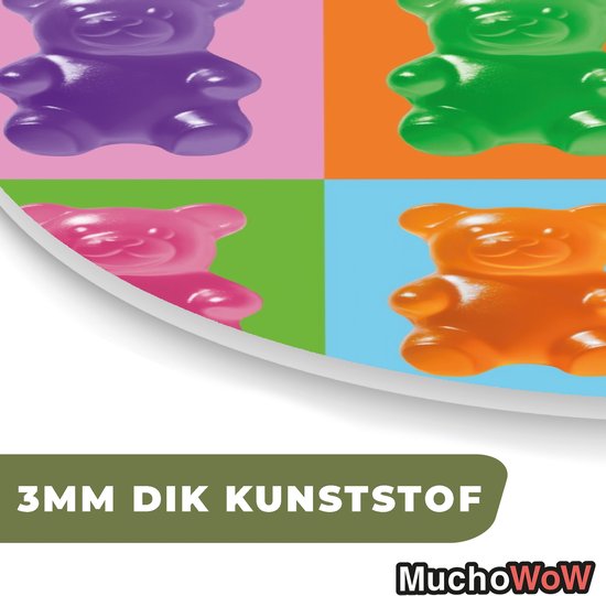 Organische wanddecoratie 60x60 cm - Organisch schilderij Art- Snoep - Kleurrijk - Muurdecoratie woonkamer - Kamer decoratie - Schilderijen - Muurcirkel aesthetic
