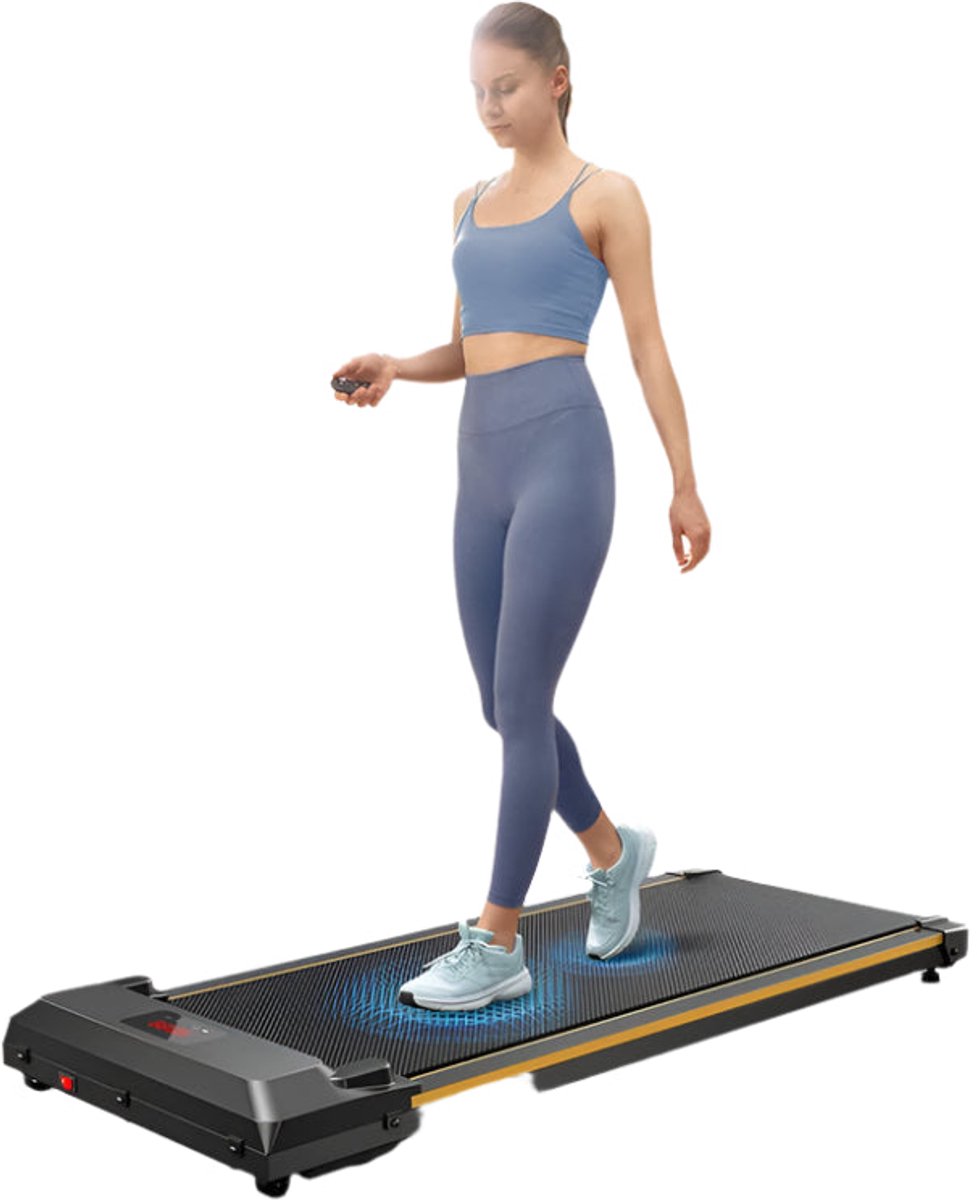 Loopband - Wandelband - Walking Pad - Walkingpad - LED-scherm - Afstandsbediening - 2,0 pk - Snelheidsbereik van 0,6-4 mph - Loopband - Dubbele schokdempers - Laag Geluidsniveau - Zwart
