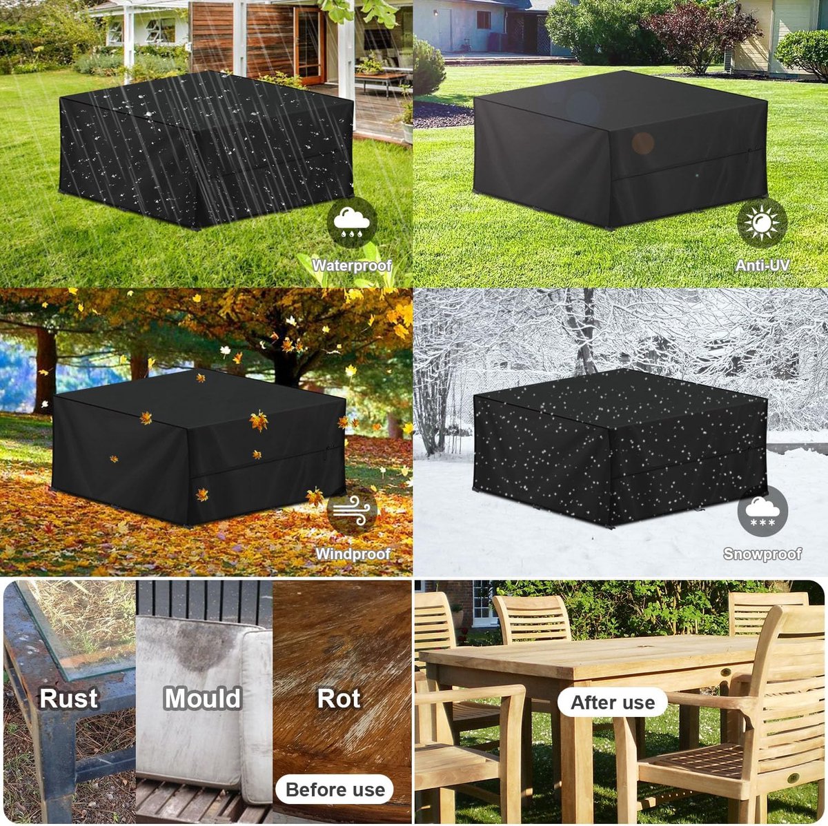 Housse De Meubles D'extérieur 96 X 79 X 74 Cm Tissu Oxford 420d Vidaxl 8721158686817