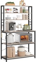 Bol.com VASAGLE Keukenrek rek voor koffiezetapparaat 6 planken en 6 haken voor magnetron stalen frame industriële stijl 40 x 100... aanbieding