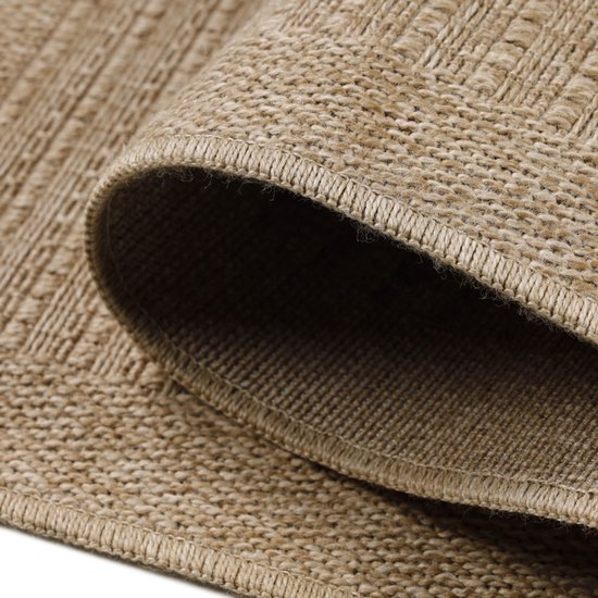 Tapis Dhaka – Beige clair – Poils ras au Design dynamique – Pour l'intérieur et l'extérieur – 280 x 370 cm