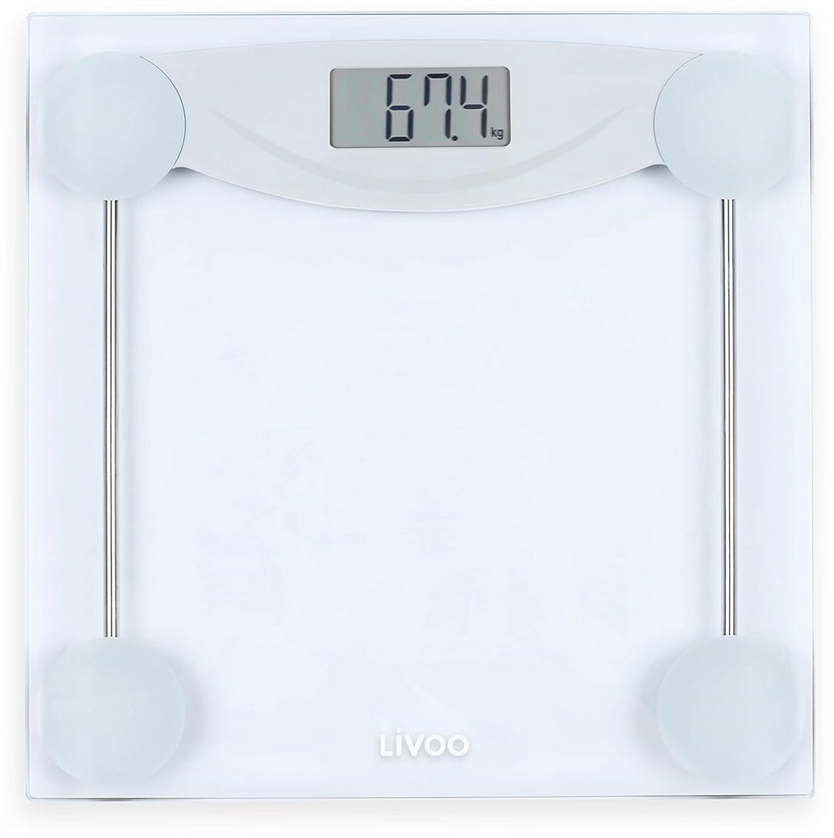 Elektronische personenweegschaal van gehard glas en lcd-display - weegt tot 180 kg - schaal op 100 graden - DOM426W - aanbieding - kopen