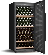 Klarstein CellarMax Vrijstaande Wijnkoeler - 155 Flessen Capaciteit, 5-20°C, Touch Control, Metalen Deur, Slot, Alarm, Stil 38 dB, Energieklasse E, Grote Wijnkoelkast