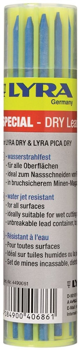 Lyra Dry Stift Watervast - Blauw - 12 stuks