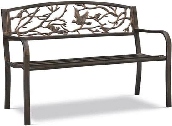 Tuinbank Modern ijzer en hout Bank voor in de tuin Balkonbankje