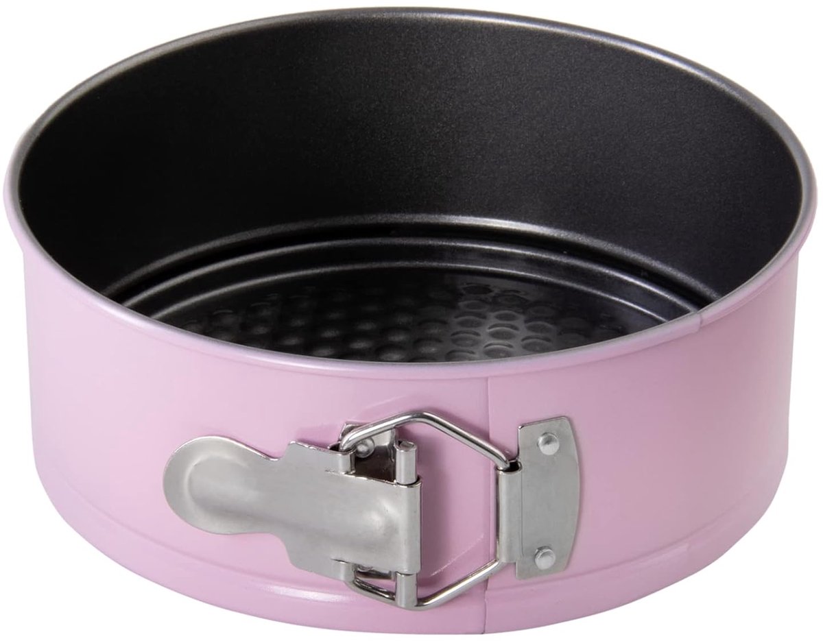 Ibenzoa® Roze Stalen Springvorm - 18 cm Diameter, Duurzaam en Gemakkelijk te Reinigen