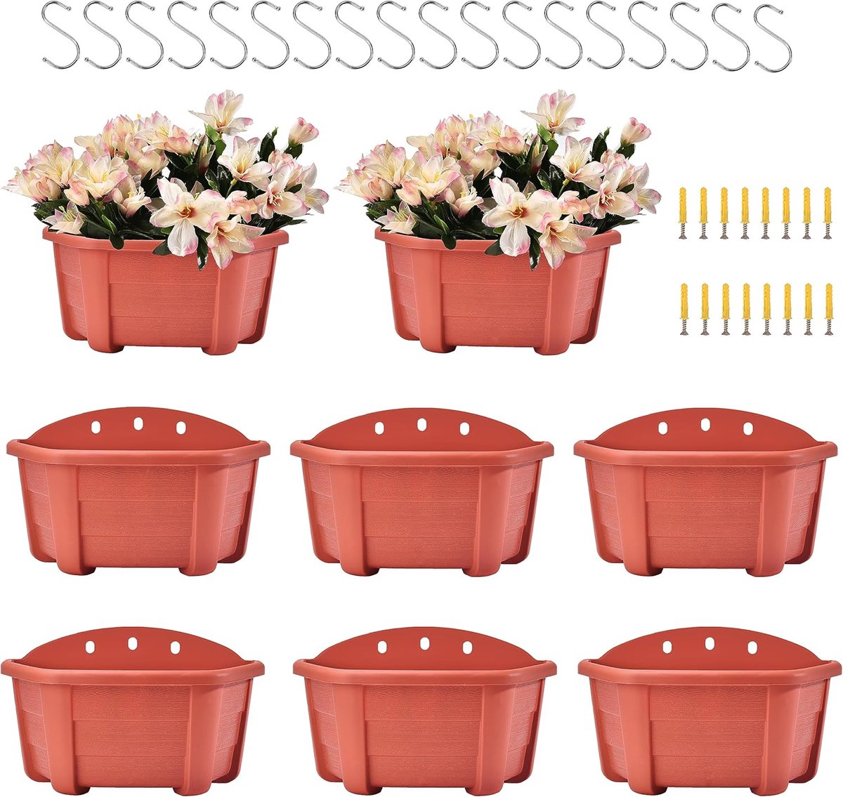 Ibenzoa® Vintage Bloempotten - Retro Design met Zelfwateringsmodule - Voor Binnen en Buiten