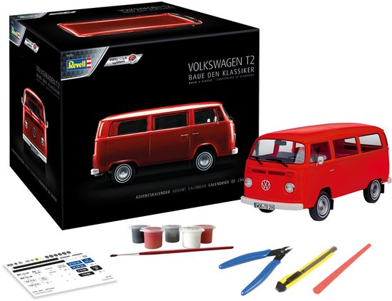 Revell Modelbouwpakket Auto - 01034 Volkswagen T2 Bus - Adventskalender Plastic - 1:24