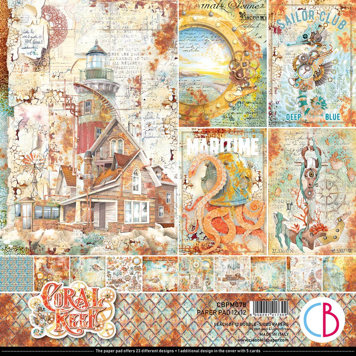 Ciao Bella - Coral Reef 12x12 Inch Paper Pad (12pcs) (CBPM078)