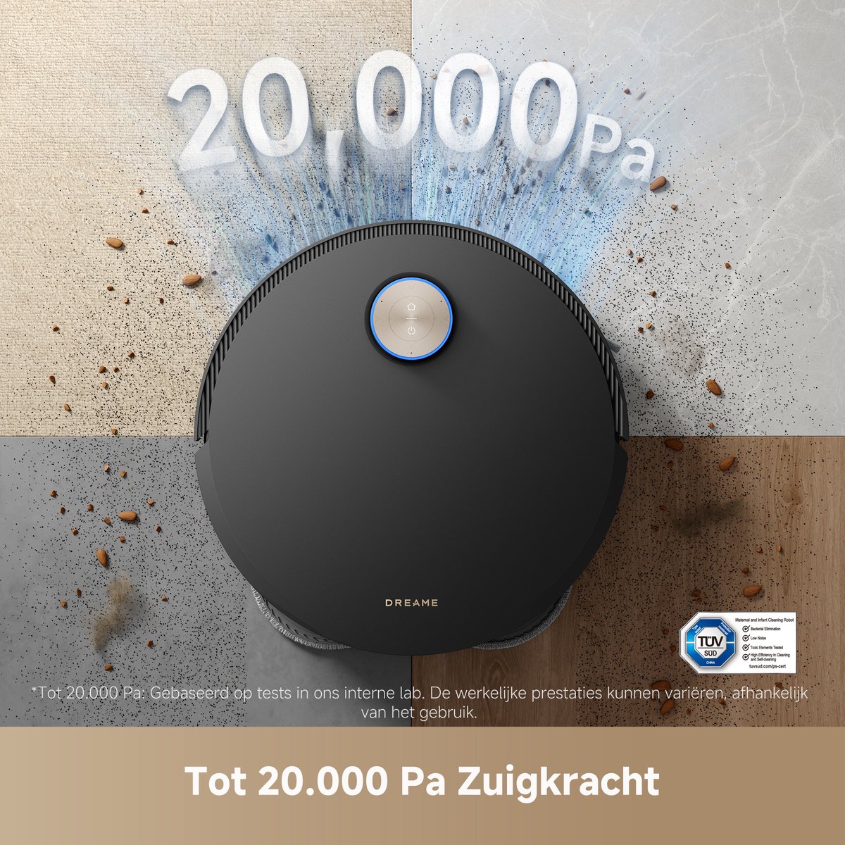 Dreame X50 Ultra Complete - Robotstofzuiger met dweilfunctie - Geschikt voor huisdierharen - Complete Accessoires kit - Eenvoudig schoonmaken van laag meubilair - Zwart — afbeelding 6