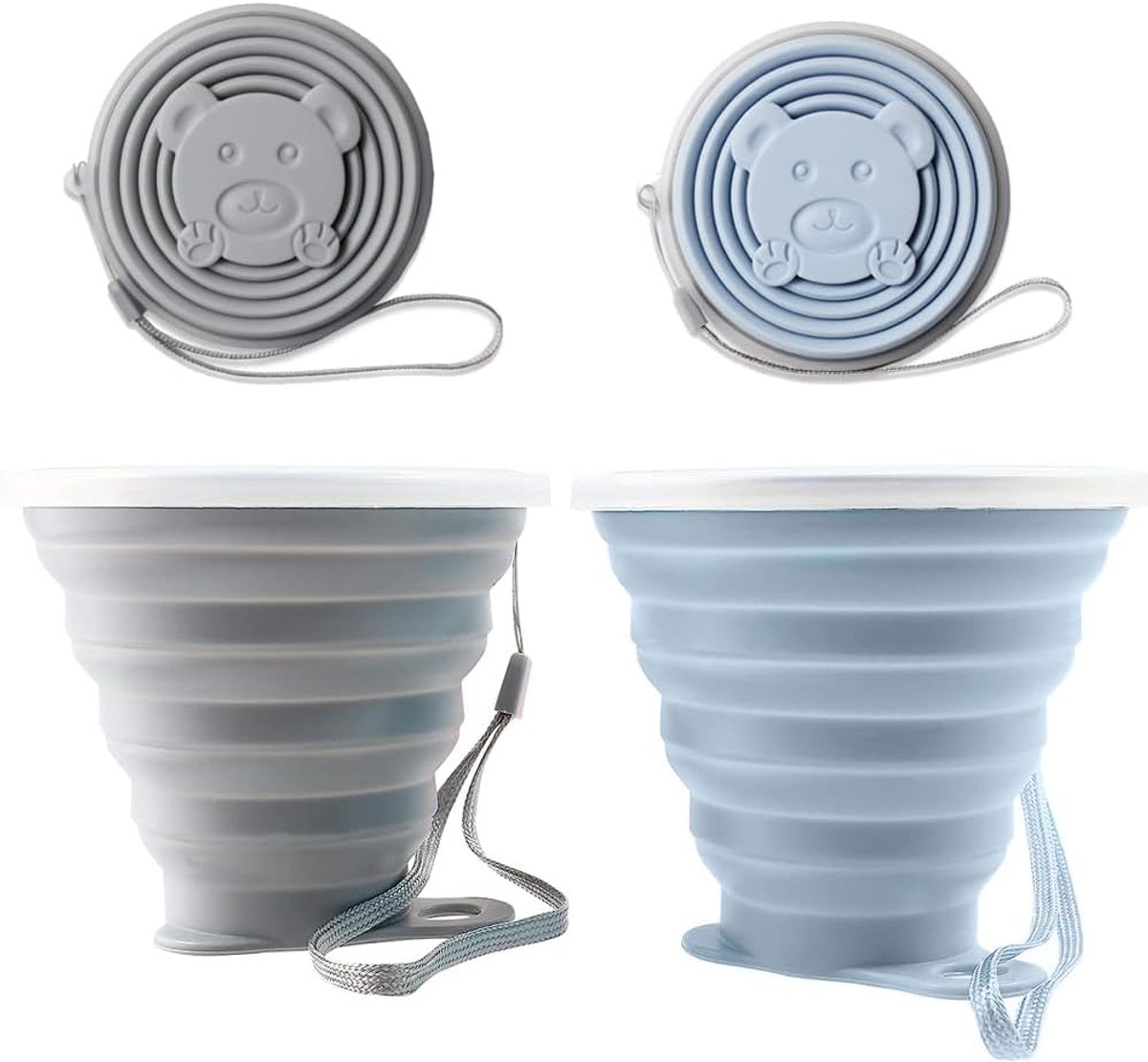 Ibenzoa® Duurzame Siliconen Drinkbekers Set van Twee – Lichtgewicht en Herbruikbaar voor Diverse Activiteiten