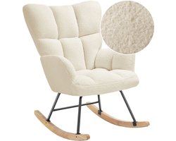 SITTT Schommelstoel - Relaxstoel babykamer - Fauteuil - Voedingsstoel - Roomwit - Beige