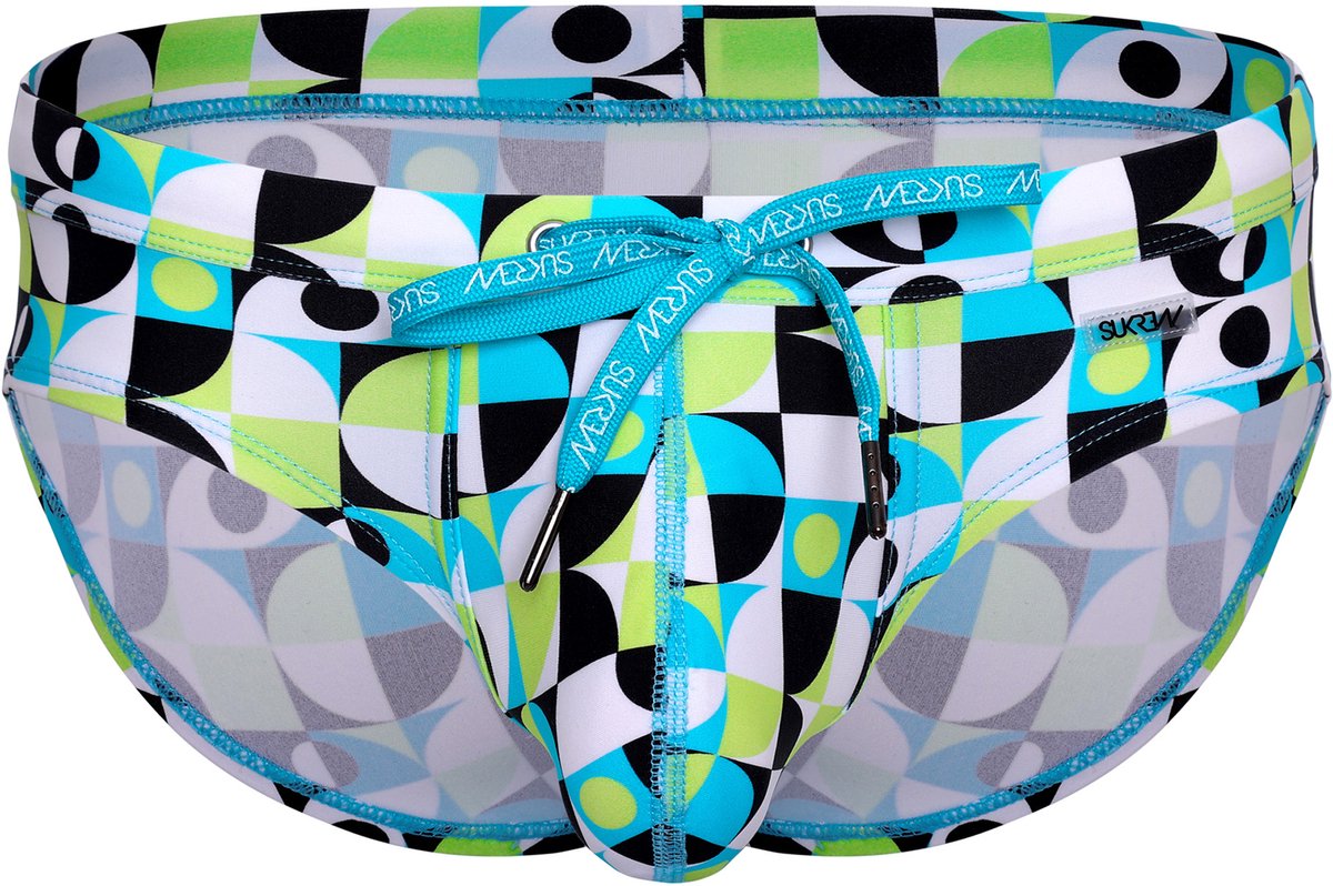 SUKREW Torrent Swim Brief Retro Lime - MAAT XS - Heren Zwemslip - Zwem Slip voor Man - Mannen Brief