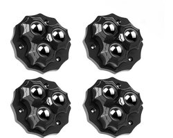 Kleine wielen voor meubels, kleine wielen met zelfklevende kogeloverbrengingswielen, kleine meubelwielen voor meubels, opbergdoos, keukenbenodigdheden - zwart